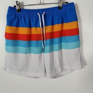 Chubbies Swim Trunks Mens Size Medium 5.5" Inseam Blue Striped Surf